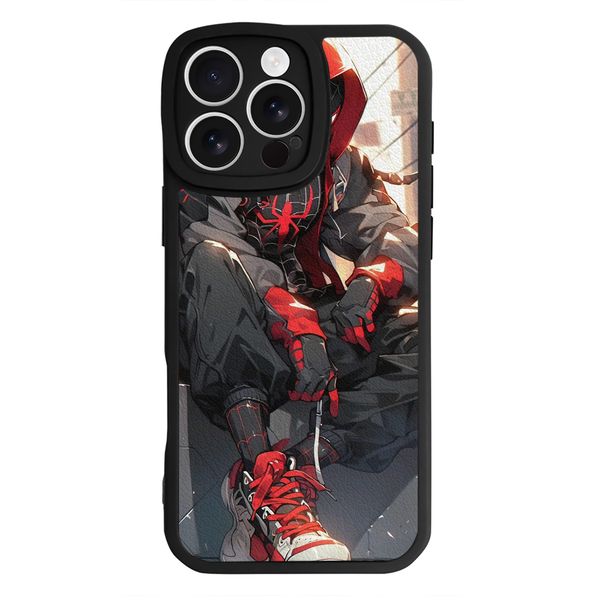 Spider Man スパイダーマン 【iPhone 16シリーズ対応】シリコンスマホケース（レザー調） 材質：シリコン